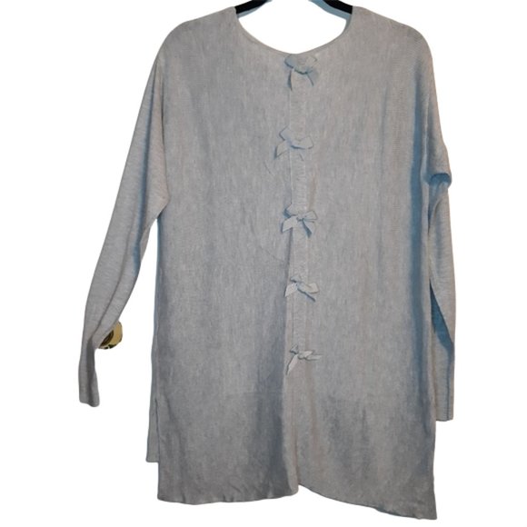 Bow back tunic length sweater - Picture 6 of 14